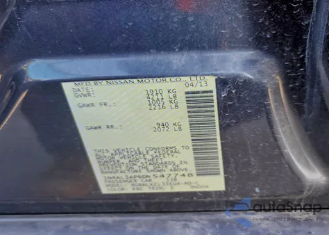 2013 Nissan Altima 2.5 from USA, damaged, VIN 1N4AL3AP6DN547748